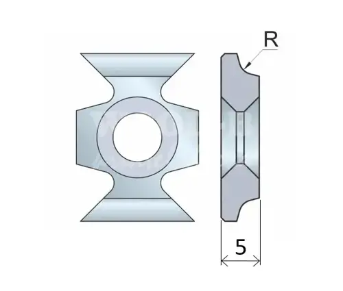Zaobľovací a zrážací element jednostranný; HW; 16x22x5; R2