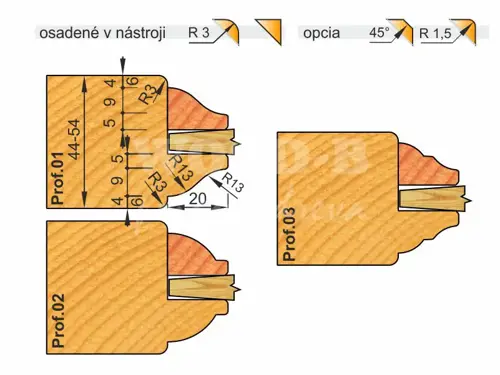 Profilová fréza na dvere s dlhým čapom 421; D160; d30; Z2