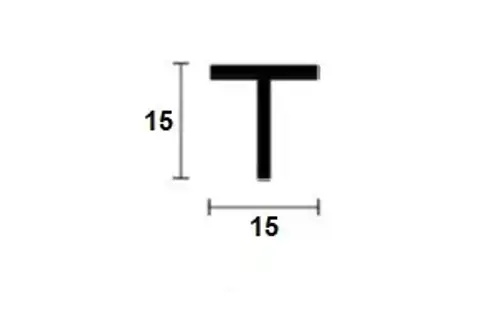 Profil T Al; 15x15x1,5; 2m; biely