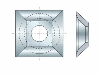 Štvorcová žiletka pre hobľovacie hlavy "HUNDEGGER"; HW; 21x21x5,5; masív