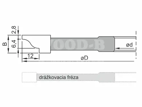 Tvarová fréza na dvierka; D160; B12,5; d30; Z2