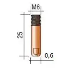 Špička M6 priemer 0,6; 3ks