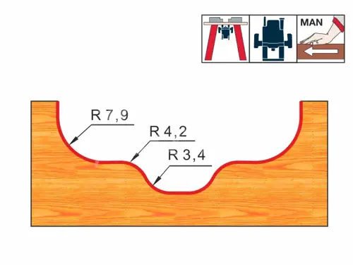 Fréza pre tvarovú drážku; D40,0; B13,0; L45,0; stopka 8
