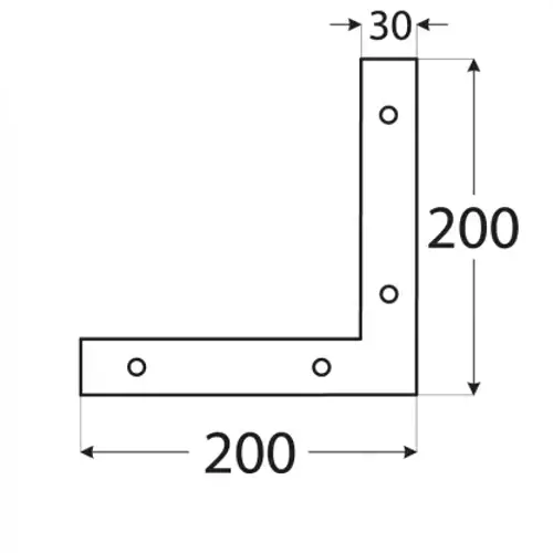 Rohovník NA2; 200x200x30x2,5 mm