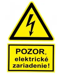 Pozor elektrické zariadenie - samolepka