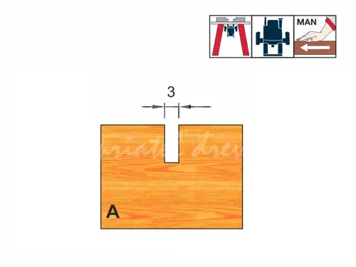 Fréza na tesnenie; D3,0; B8,0; L70,0; stopka 6