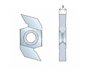 Drážkovací element - dvojbritý; HW; 34x16x3; universal