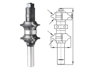 Staviteľná zrážacia fréza Z=3+3; D35,0; B14,0; L108,0; R4,8/6,4; stopka 12