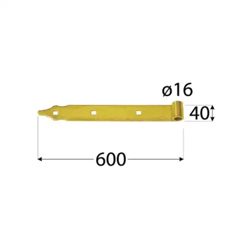 Záves pásový ZP 600/16; 600x40x5 mm