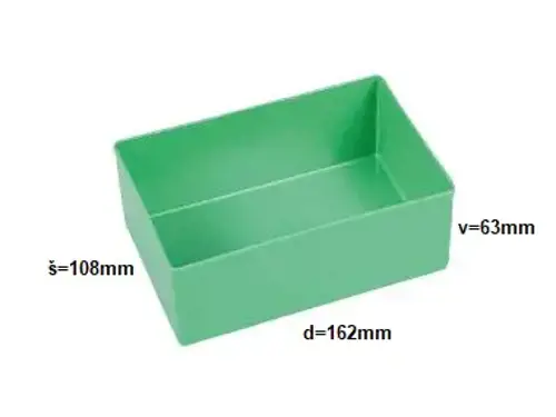 Plastový box; d162; š108; v 63; zelený