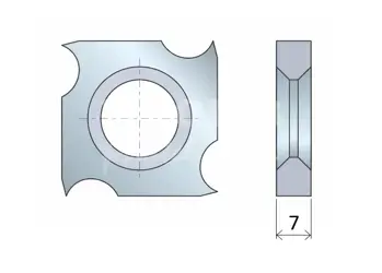 Drážkovací element - štvorbritý; HW; 18x18x3,7; universal