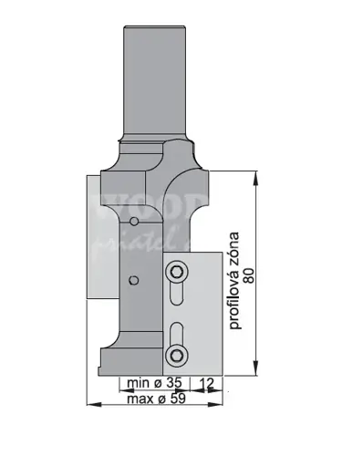 Unášač stopkový obvodový 80; HW; d35; Dmax57; B50; L150; stopka25