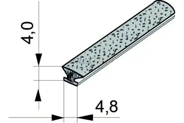 Štetina dorazová s lepidlom; 6,9x6mm
