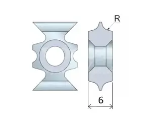 Zaobľovací a zrážací element jednostranný; HW; 16x22x6; R5