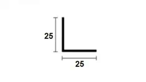 Pravouhlý profil Al; 25x25x1; 2m; biely