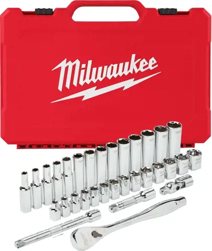 Sada Milwaukee račne 3/8˝ a nástrčných kľúčov 6 - 19mm (32 ks)