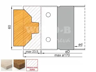 Zákazkový profilový nôž LIGHT; 60x5,5x50; HSS