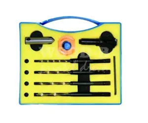 Vŕtací set B na terasy; vrtáky pr.4,0; 4,5; 5,0; 6,0; záhlbník; hĺbkový doraz; zátkovník; sada BITov