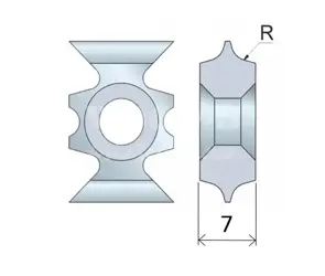 Zaobľovací a zrážací element obojstranný; HW;  15x20x7; R1,5; masív