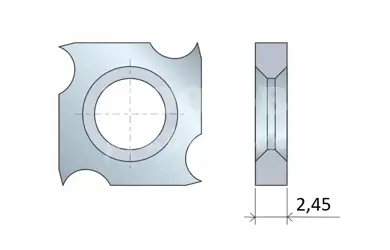 Drážkovací element - štvorbritý; HW; 18x18x2,45; universal