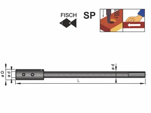 Predlžovacia tyč pre sukovníky a vrtáky, D16; d 8; L330