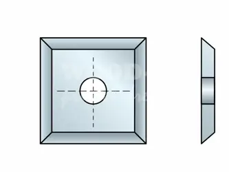 Štvorcová žiletka - štvorstranne brúsená; HW; 12x12x1,5; 45°; masív