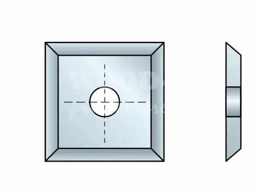 Štvorcová žiletka - štvorstranne brúsená; HW; 12x12x1,5; 45°; masív