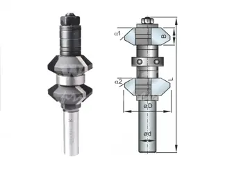 Staviťeľná zrážacia fréza Z=3+3; D35,0; B14,0; L108,0; <45°/30°; stopka 8