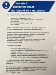 Pravidlá pre pásové píly - samolepka