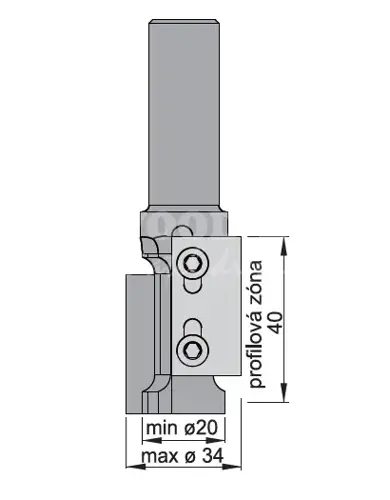 Unášač stopkový obvodový 40; HW; d20; Dmax34; B40; L113; stopka25