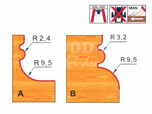 Profilová fréza; D31,8; B20,0; L58,0; stopka12