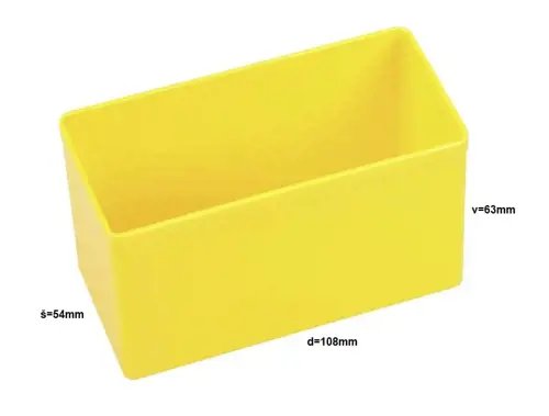 Plastový box; d108; š 54; v 63; žltý