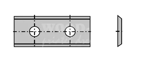 Štandardná žiletka s dvomi otvormi; 60x12x1,5; 45°; TL15