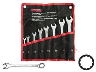 Sada kľúčov očkový, plochý; 6-9mm; 8 dielna