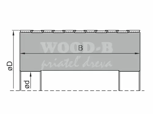 Špirálový tangenciálny valec T209; D125; B206; d40; Z3+3; Steel body