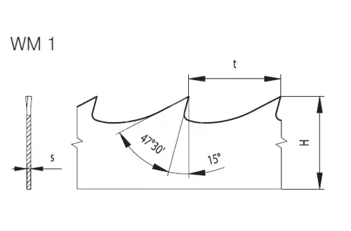 Pílový pás na drevo - WM1; H35; S1,1; t22; rozvedený, ostrený, kalený