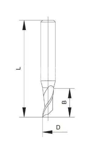 Fréza na odrezávanie sklolišty; D 5; B40; L100; Z1; stopka 8
