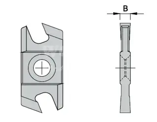 Drážkovací element - dvojbritý; HW; B 3