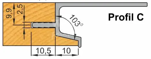 Fréza na AL úchytky; D140; B30; d30; Z2+2; Profil "C"