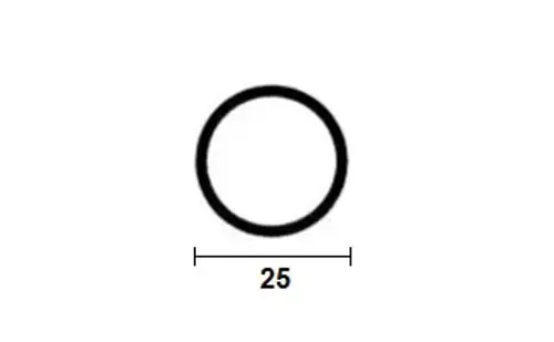 Kruhový O profil Al; 25x1,5; 2m