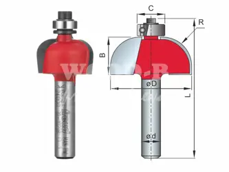 Kopírovacia štvrťkruhová fréza; D19,0; B12,7; L54,2; R4,8; stopka 6
