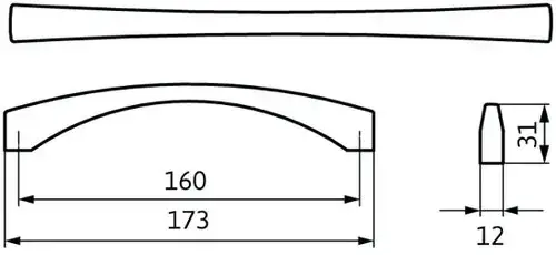 Úchytka 2198-173 ZN21;  nikel / rozteč 160
