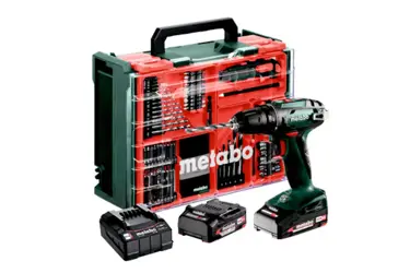 Skrutkovač akumulátorový Metabo BS 18 SET; 18V/2x2Ah; 74 dielna mobilná dielňa