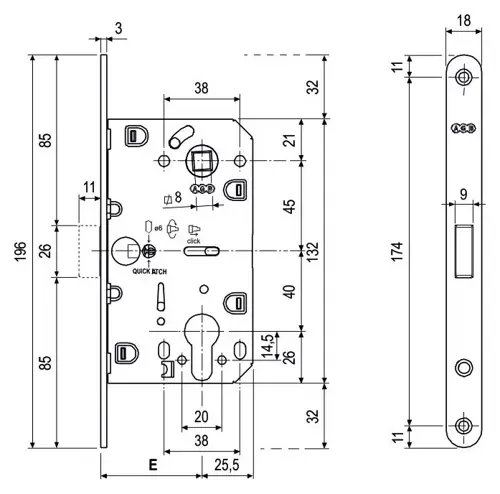 Zámok magnetický 50/85/18 PZ nikel