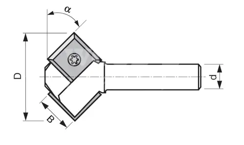 Fréza zrážacia žiletková; D29; B12; 45°; d8; Z2