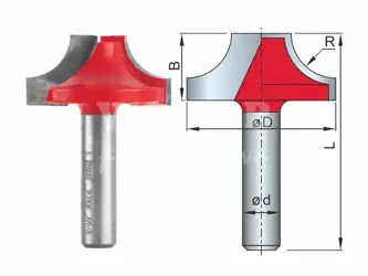 Zaobľovacia fréza; D24,7; B12,7; L44,7; R6,0; stopka 8