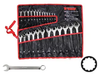 Sada kľúčov očkový, plochý; 6-32mm; 25 dielna