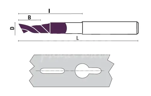 Špirálová fréza na hliník s DIA povlakom; D 8; B30; l70; L100; Z1; stopka 8