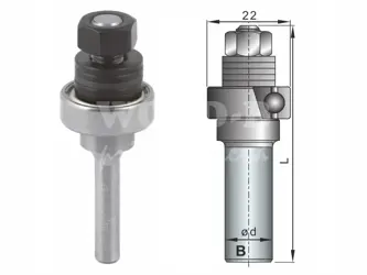 Upínací tŕň s ložiskom pre kotúčové frézy; D8,0; B25,4; L60,3; stopka 8