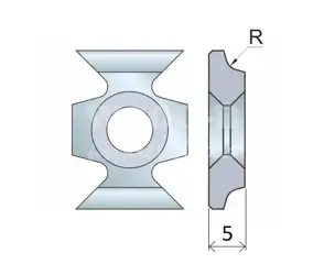 Zaobľovací a zrážací element jednostranný; HW; 16x22x5; R1,5